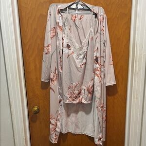 Body Touch Floral Lace Pajama Set with Robe